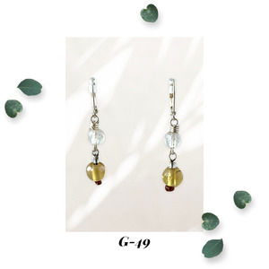 Incredible Lemon Tarte Glass Earrings Dangle, Twisted Silver Plated